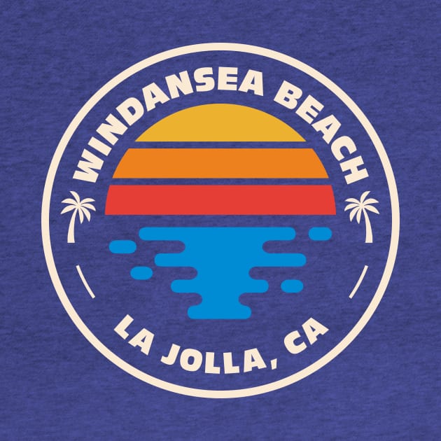 Retro Windansea Beach La Jolla California Vintage Beach Surf Emblem by Now Boarding